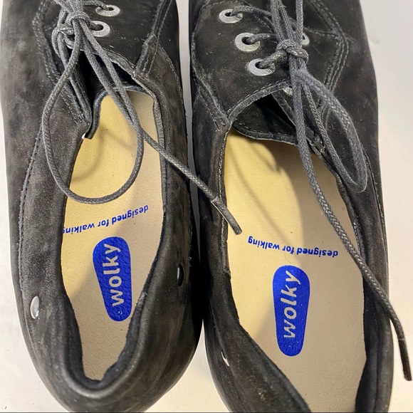 Wolky Silky Lucida black Leather Platform Shoe size 9.5 (41) - Picture 5 of 6